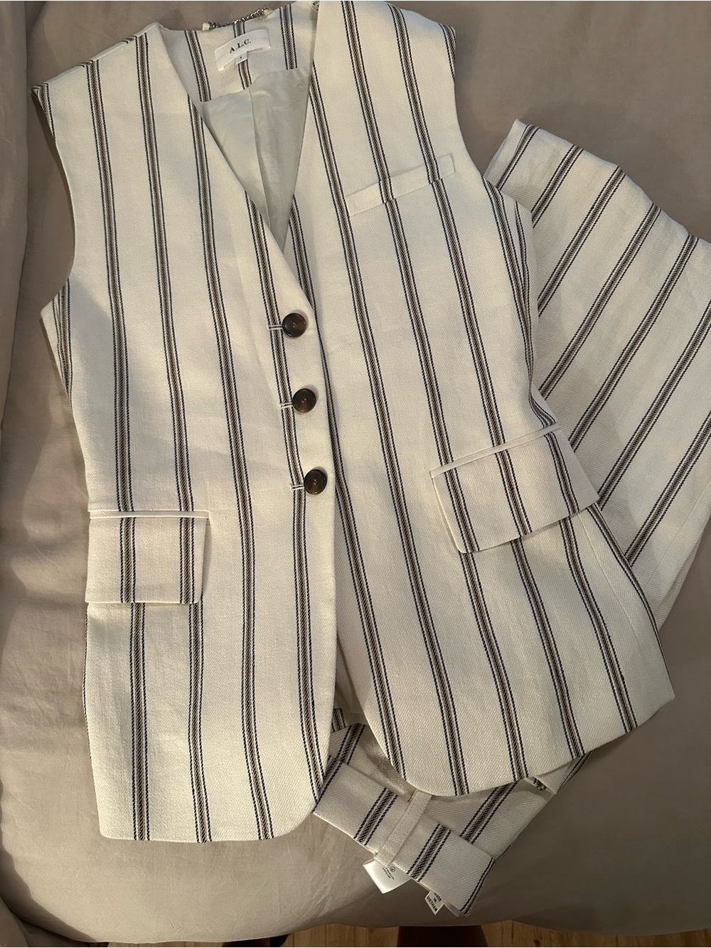 A.L.C stripe linen suit